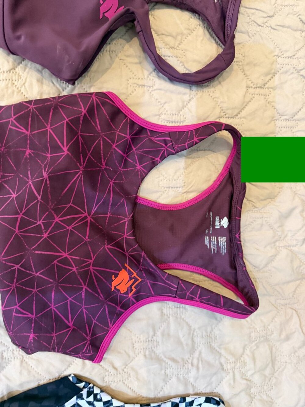 Women's Purple Geometric Sports Bra